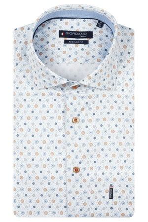 Giordano Beige Blue Circle Print 617022 60
