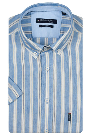 Giordano Blue Stripe Shirt 616118 61