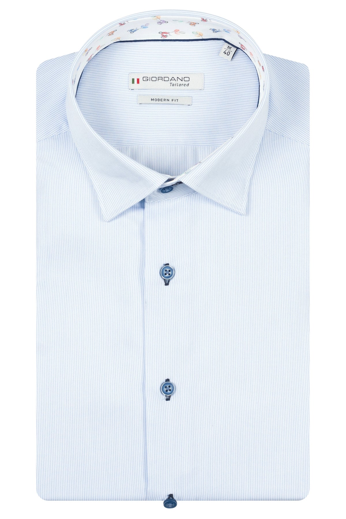 Giordano Blue Hairline Stripe Shirt 617830 61