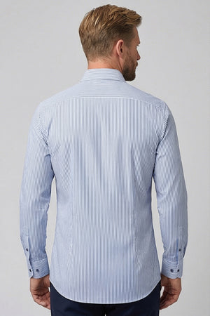 Giordano Blue Stripe Shirt 617840 61