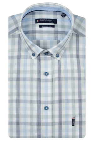 Giordano Green Blue Check Shirt 616340 71