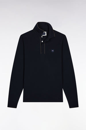 Eden Park Navy Polo Long Sleeve H25MAIPL0008 blf