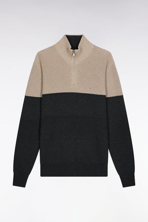 Eden Park Grey Beige Zip Knit H25MAIPU0040 GRF11