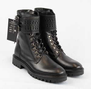 Alpe 2691.17 | Black Leather Lace Up Boots in Negro Black