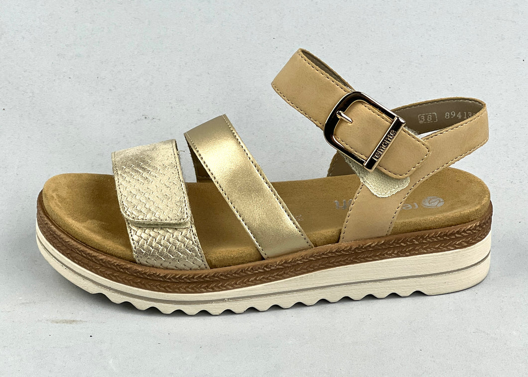Remonte Velcro Sandals Beige Gold DOQ55