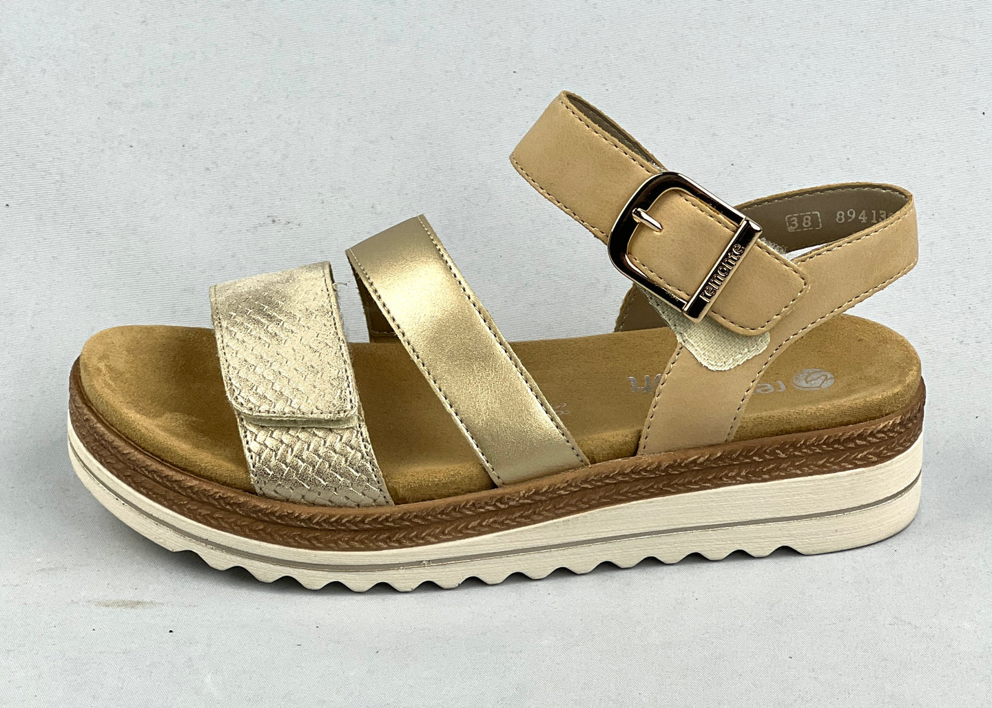 Remonte Velcro Sandals Beige Gold DOQ55