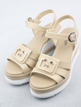 Load image into Gallery viewer, Nero Giardini E410570D | Wedge Sandals in Beige with Contrast White Sole