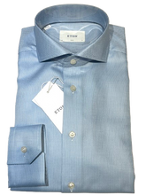 Load image into Gallery viewer, Eton | Slim Fit Blue Shirt with Fabric Detailing | 100013146 23
