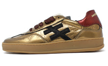 Load image into Gallery viewer, Another Trend | Lace Up Trainers in Dark Gold with Contrast Red Heel | A03258D1