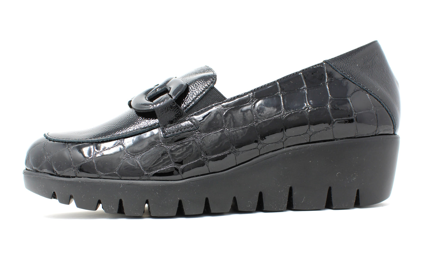 Wonders Black Wedge Shoes C33330