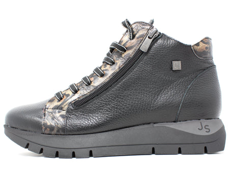 Jose Saenz Black Leopard Boots 2277