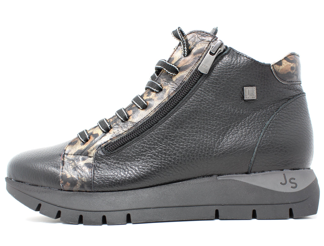 Jose Saenz Black Leopard Boots 2277