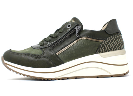 Remonte Green Wedge Trainers DOT16