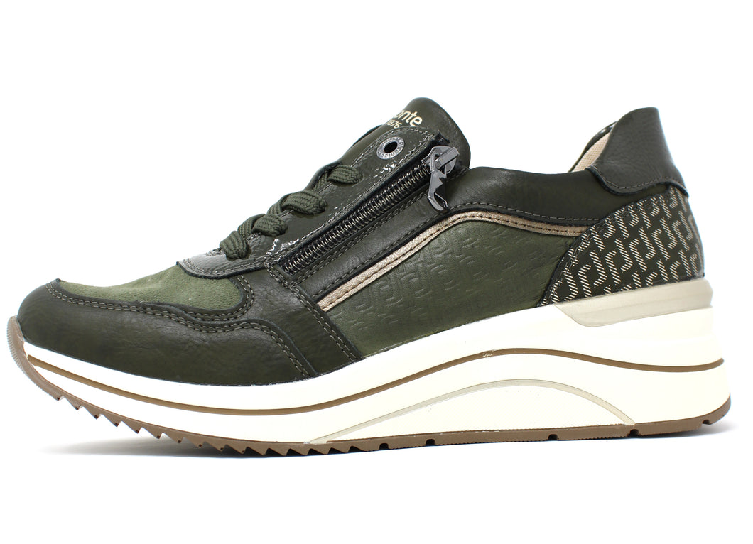 Remonte Green Wedge Trainers DOT16