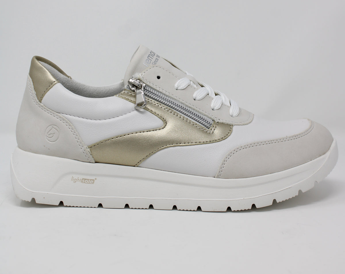 Remonte Off White &amp; Gold Trainers D2V02