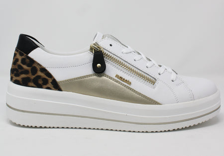 Remonte White Gold Platform Trainers D1C01