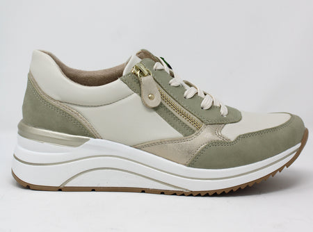 Remonte Off White Wedge Trainers D0T01