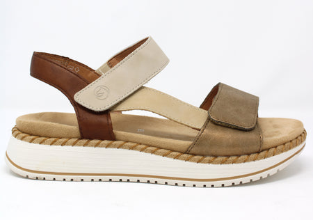Remonte Tan &amp; Beige Sandals D3J50