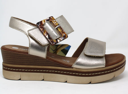 Remonte Gold Wedge Sandals D2L53