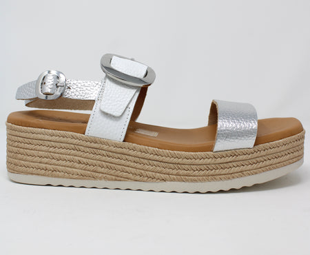 Oh My Sandals White &amp; Silver 6024