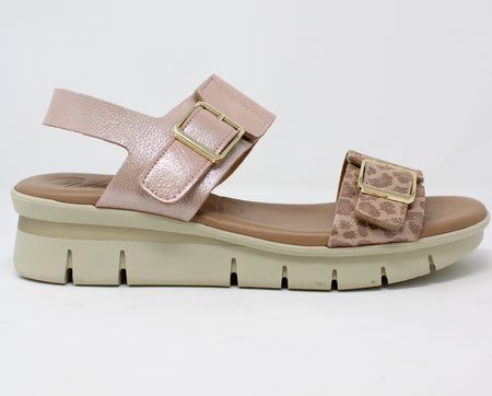 Valerias Salmon Pink Leopard Sandals 2603