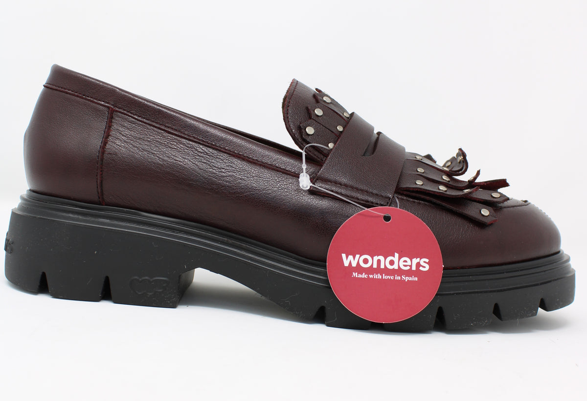Wonders Burgundy Slip On Shoe A-4315 Vino