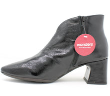 Load image into Gallery viewer, Wonders Black Patent Ankle Boots with Zip I-9013