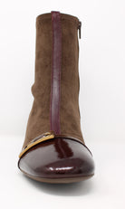 Hispanitas Espresso Brown & Burgundy Ankle Boots BHI265016 Bordo
