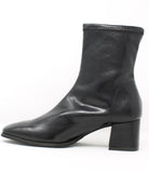 Miss Elastic Black Leather Slip On Boots 75311 05 Wow