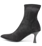 Miss Elastic Black Suede Slip On Boots 78042 05 Ante Str