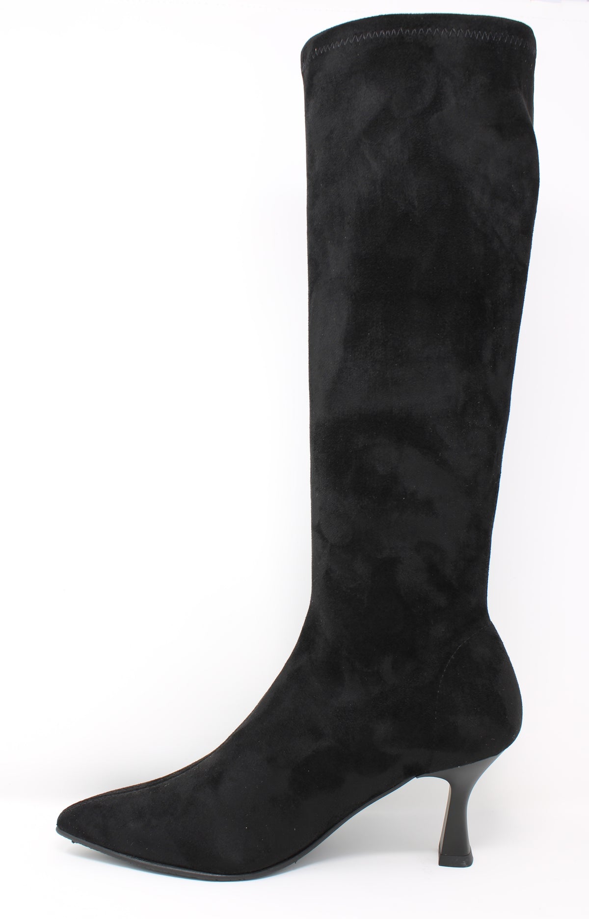 Miss Elastic Slip On Black Suede Boots 78041 05
