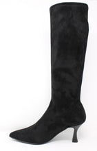 Load image into Gallery viewer, Miss Elastic Slip On Black Suede Boots 78041 05