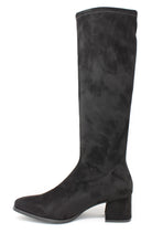 Miss Elastic Black Suede Slip On Boots 75310 05
