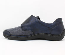 Load image into Gallery viewer, Waldlaufer | Wide H Fit Soft Velcro Shoe in Navy | Henni 496H31 330 194