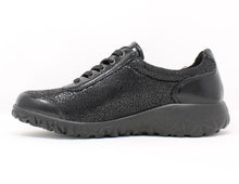 Load image into Gallery viewer, Waldläufer Lace Zip Low Wedge Shoe Black H89001 254 001