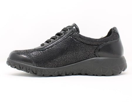 Waldläufer Lace Zip Low Wedge Shoe Black H89001 254 001