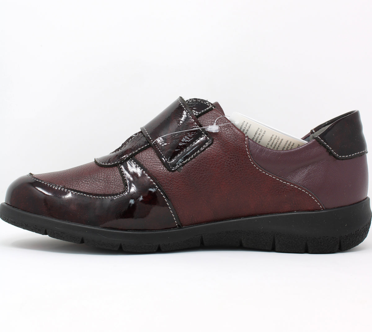 Suave Burgundy Velcro Shoe Banbury 6100-13