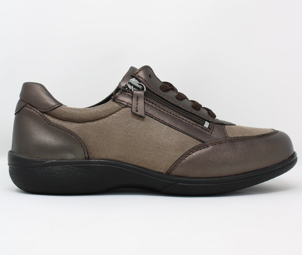 Easy B Brown Wide Fit Trainers 75374R