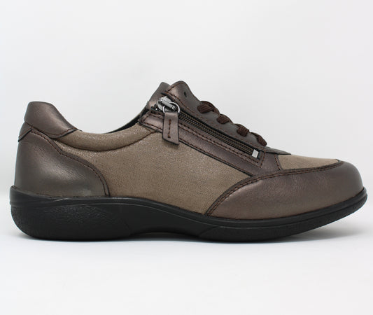 Easy B Brown Wide Fit Trainers 75374R
