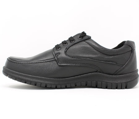 iMac Black Leather Wide Fit Shoe Milan 215984