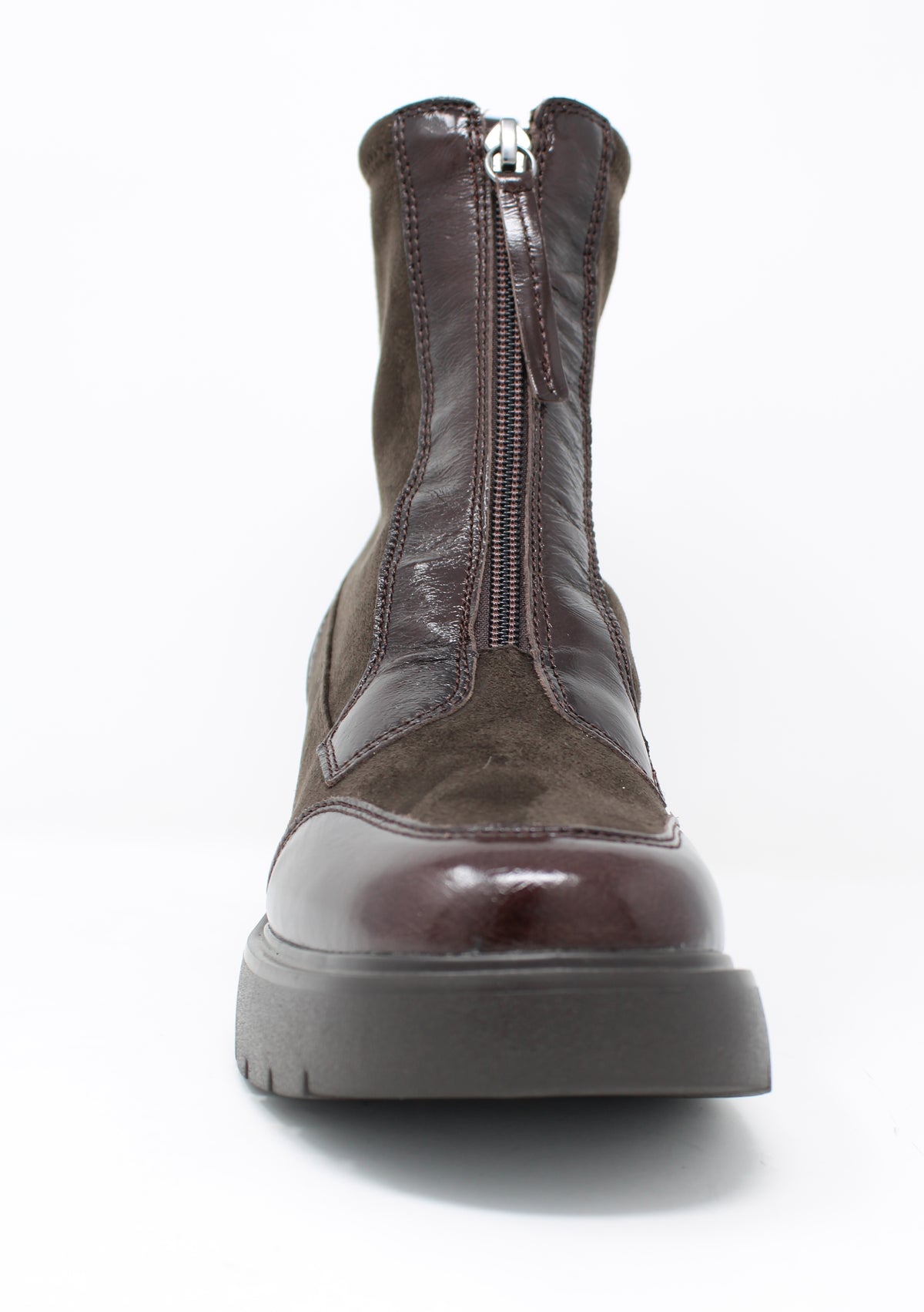 Unisa Brown Front Zip Boots Jadro