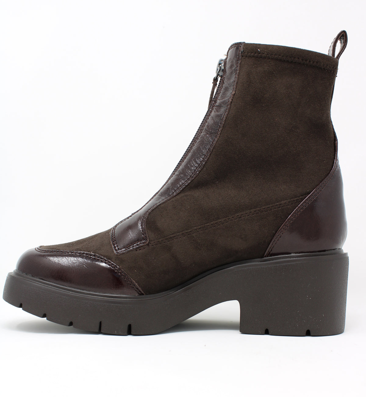 Unisa Brown Front Zip Boots Jadro