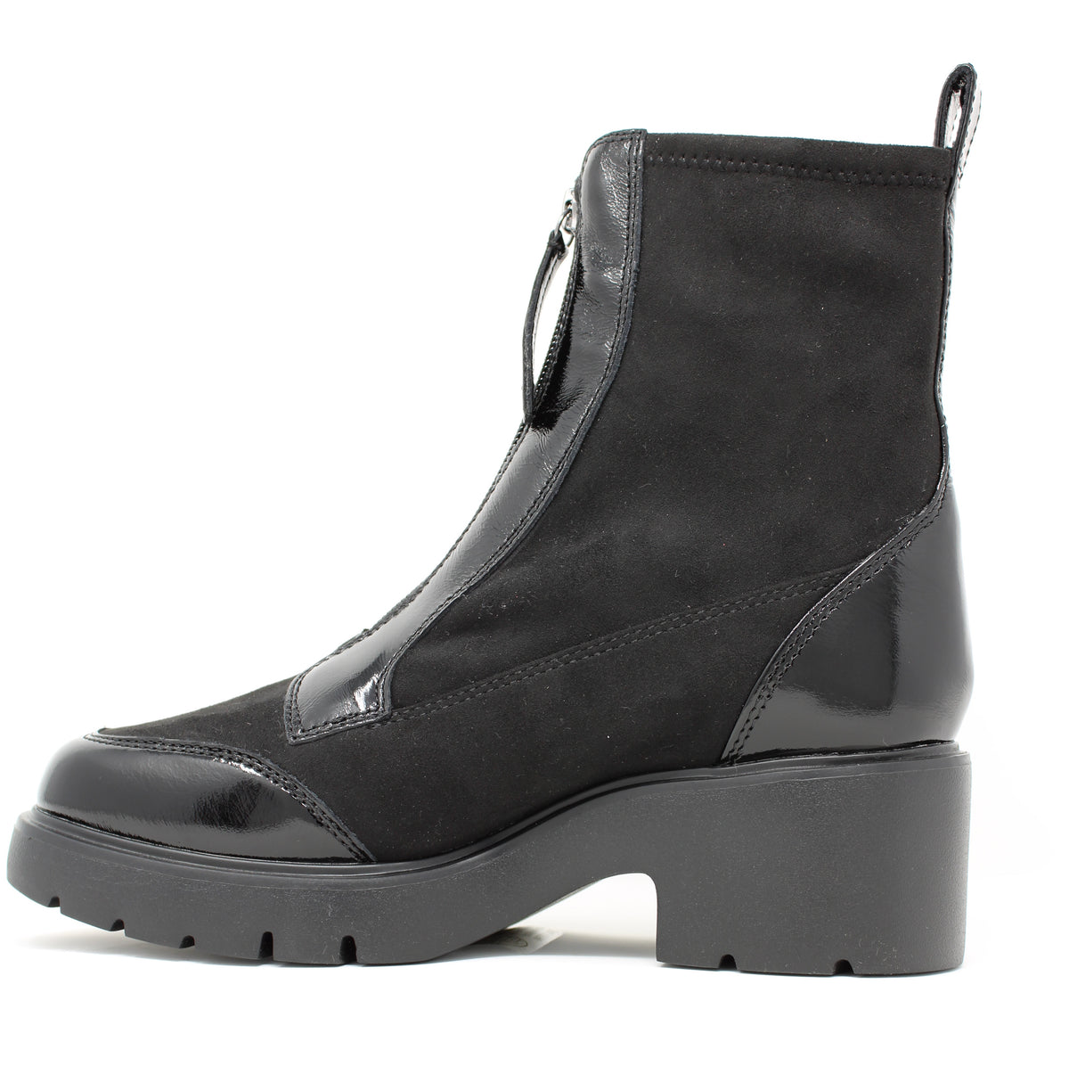 Unisa Black Front Zip Boots Jadro