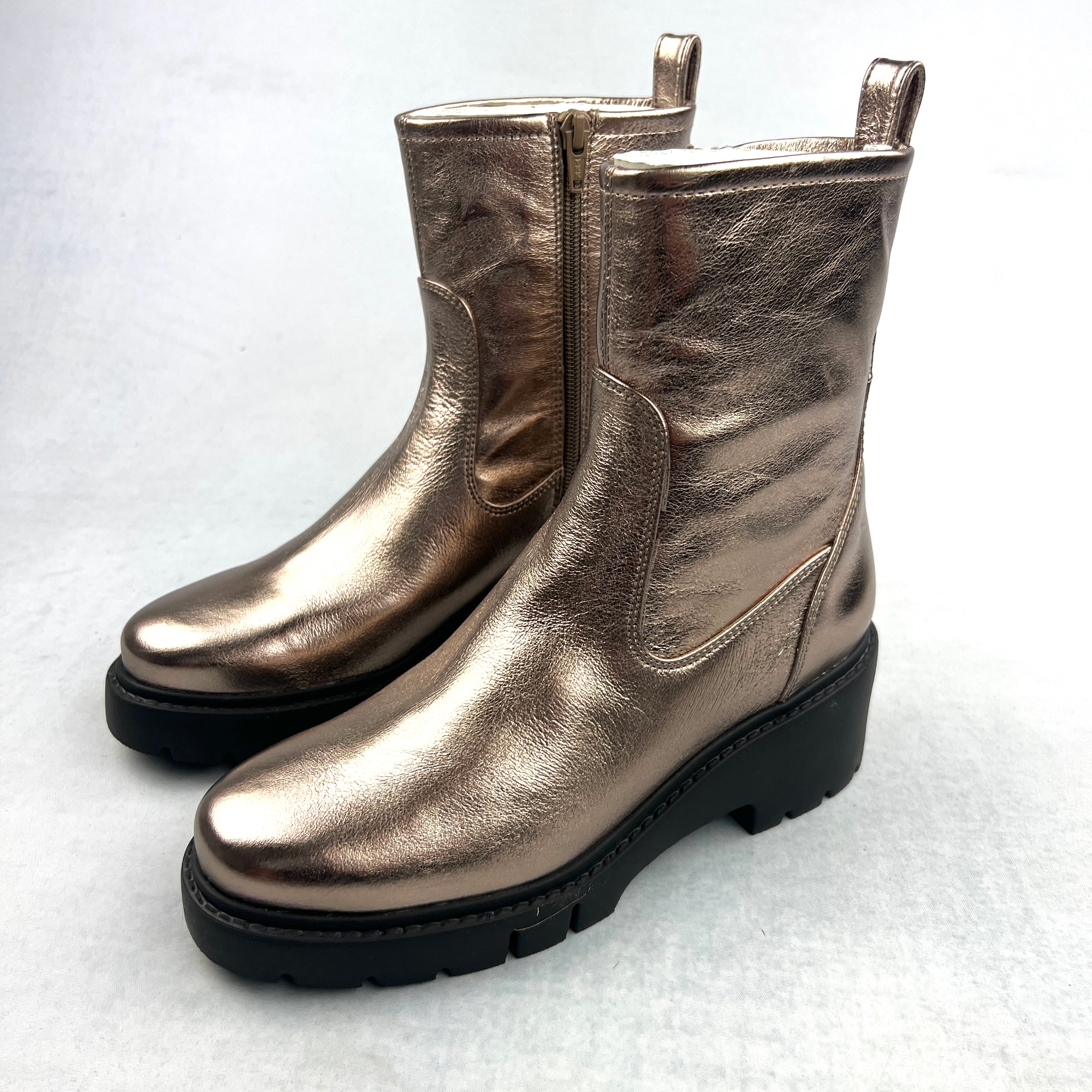 Metallic Wedge Boots Gianni Bini Harrison Mirror Metallic