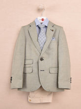 Load image into Gallery viewer, One Varones | Boys Jacket in Light Sage Green with Navy Buttons | 10-04096 84