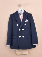 Load image into Gallery viewer, One Varones | Boys Double Breasted Navy Jacket with White Buttons | 10-04092 78