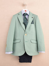 Load image into Gallery viewer, One Varones | Boys Jacket in Aqua Green with Cream Buttons | 10-04096 80