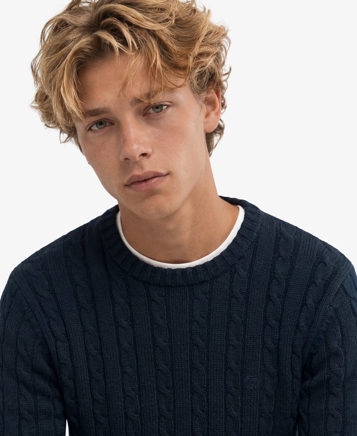 Superdry Navy Cable Crew M6110707E 98t