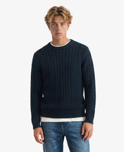 Load image into Gallery viewer, Superdry Navy Cable Crew M6110707E 98t
