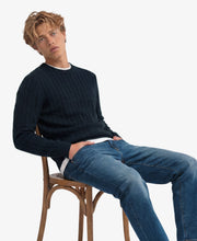 Load image into Gallery viewer, Superdry Navy Cable Crew M6110707E 98t